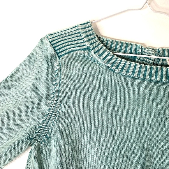 Tyler Boe Green Cotton Knit Back Button Sweater - Picture 2 of 12